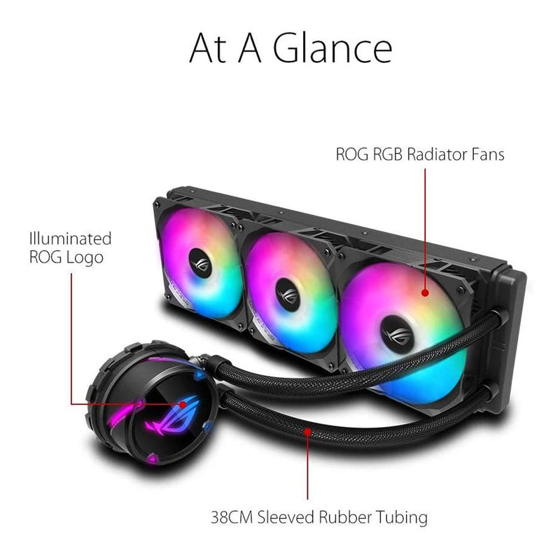ASUS ROG STRIX LC 360 RGB AIO 360mm Liquid Cooler with Triple 120mm PWM Fans - SWIFT PERIPHERALS90RC0071-M0UAY0