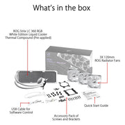 ASUS ROG STRIX LC 360 White Edition AIO 360mm Liquid Cooler with Triple 120mm PWM Fans - SWIFT PERIPHERALSROG-STRIX-LC-360-RGB-WHITE