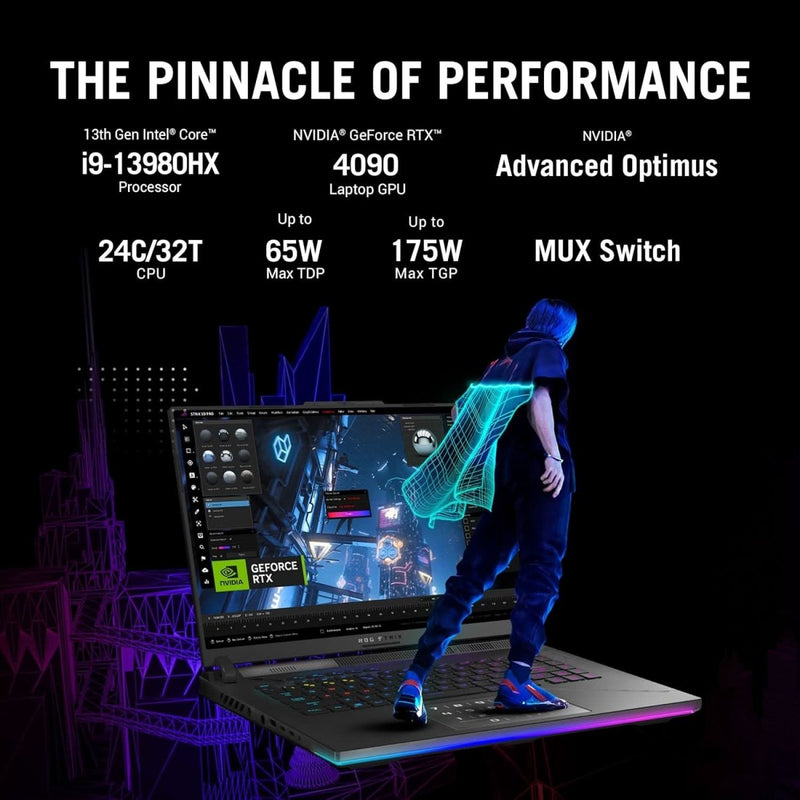 ASUS ROG STRIX SCAR 16 2023 G634JY - NM054WS GAMING LAPTOP (13TH GEN CORE I9/ 32GB/ 1TB SSD/ WIN11/ 16GB GRAPH) - SWIFT PERIPHERALS90NR0D91-M003K0