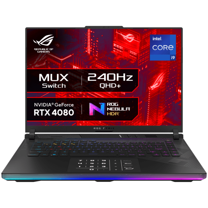 ASUS ROG STRIX SCAR 16 (2024), INTEL CORE I9 14900HX 14TH GEN, 16"(40.64CM) 2.5K QHD+240HZ, GAMING LAPTOP (32GB DDR5/2TB SSD/12GB RTX 4080/WIN11/PER - KEY RGB/90WHR/BLACK/2.65KG),G634JZR - CM932WS - SWIFT PERIPHERALSG634JZR-CM932WS