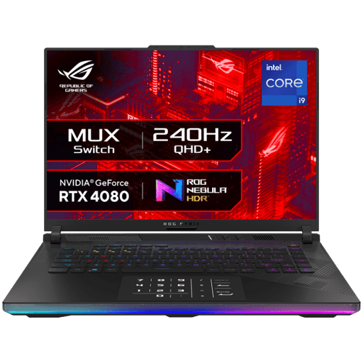 ASUS ROG STRIX SCAR 16 (2024), INTEL CORE I9 14900HX 14TH GEN, 16"(40.64CM) 2.5K QHD+240HZ, GAMING LAPTOP (32GB DDR5/2TB SSD/12GB RTX 4080/WIN11/PER - KEY RGB/90WHR/BLACK/2.65KG),G634JZR - CM932WS - SWIFT PERIPHERALSG634JZR-CM932WS