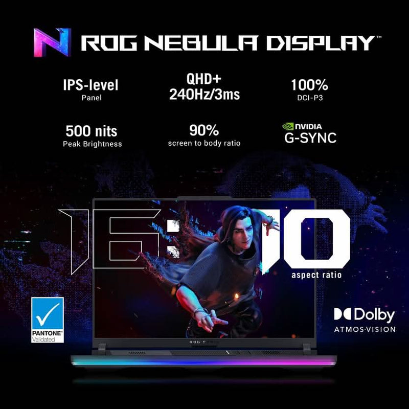 ASUS ROG STRIX SCAR 16 WITH 90WHR BATTERY INTEL HX - SERIES INTEL CORE I9 13TH GEN 13980HX - (32 GB/1 TB SSD/WINDOWS 11 HOME/12 GB GRAPHICS/NVIDIA GEFORCE RTX 4080/240 HZ/175 TGP) G634JZ - N4062WS GAMING LAPTOP (16 INCH, BLACK, 2.50 KG, WITH MS OFFICE) - SWIFT PERIPHERALS90NR0C81-M004T0