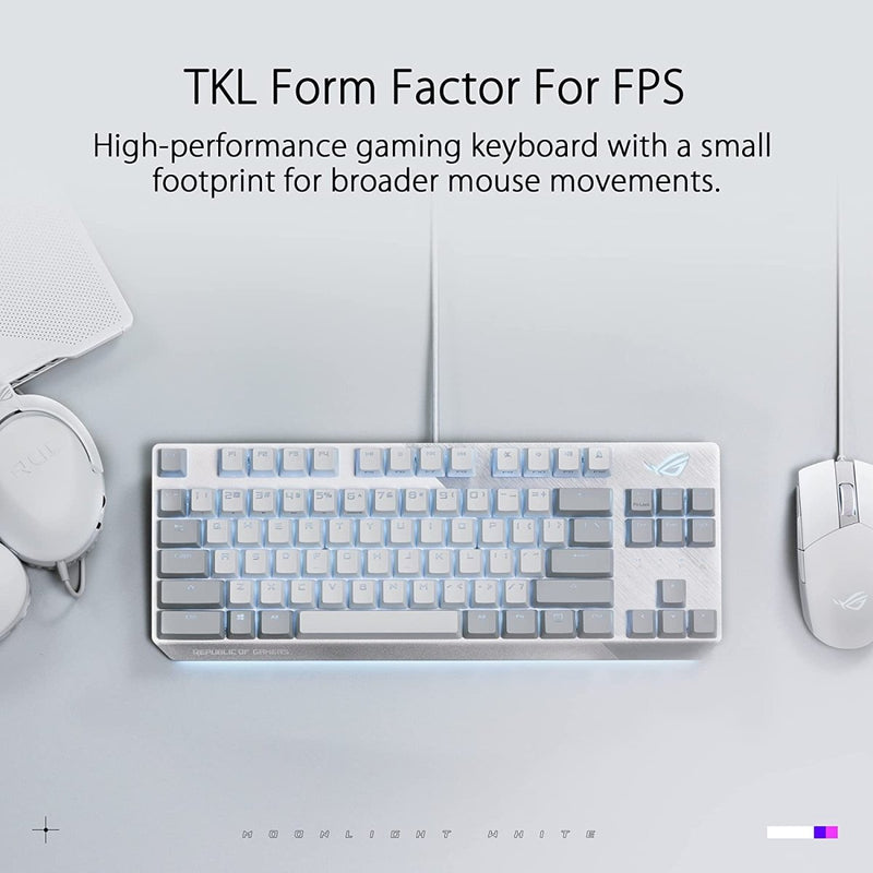 ASUS ROG Strix Scope NX TKL Moonlight White RGB Mechanical Keyboard - SWIFT PERIPHERALSX806-STRIX-SCOPE-NX-TKL-ML-NXRD-US