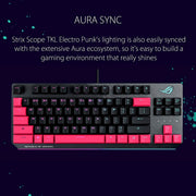 ASUS ROG Strix Scope TKL Electro Punk Mechanical Gaming Keyboard with Cherry MX Switch and Lightsync RGB - SWIFT PERIPHERALSSCOPETKL-EPUNK