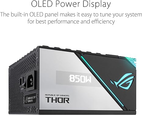 ASUS ROG Thor 850P II 850W Full Modular 80 Plus Platinum RGB SMPS Power Supply - SWIFT PERIPHERALS90YE0090-B001I0