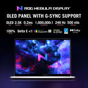 ASUS ROG ZEPHYRUS G16, GAMING LAPTOP, 16 INCH 2.5K OLED ROG NEBULA DISPLAY, 240HZ 500 NITS, AMD RYZEN AI 9 HX 370 (32GB RAM/2TB SSD/RTX 4070/WIN 11/OFFICE 2021/PLATINUM WHITE/1.85 KG), GA605WI - QR067WS - SWIFT PERIPHERALS90NR0J92-M00310