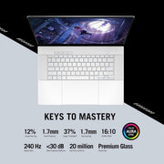 ASUS ROG ZEPHYRUS G16, GAMING LAPTOP, 16 INCH 2.5K OLED ROG NEBULA DISPLAY, 240HZ 500 NITS, AMD RYZEN AI 9 HX 370 (32GB RAM/2TB SSD/RTX 4070/WIN 11/OFFICE 2021/PLATINUM WHITE/1.85 KG), GA605WI - QR067WS - SWIFT PERIPHERALS90NR0J92-M00310