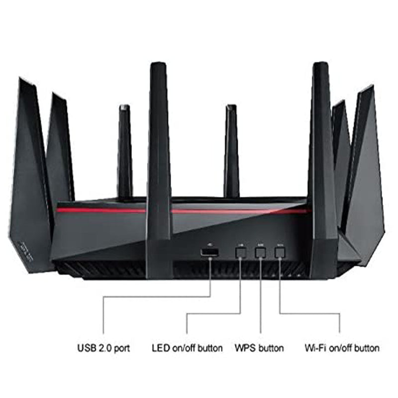 ASUS RT - AC5300 Tri - Band Gigabit WiFi Gaming Router with MU - MIMO, AiProtection and AiMesh - SWIFT PERIPHERALSASUS-RT-AC5300