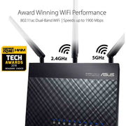 ASUS RT - AC68U AC1900 Dual Band Gigabit WiFi Router with MU - MIMO AiMesh AiProtection and Parental Control - SWIFT PERIPHERALSRT-AC68U