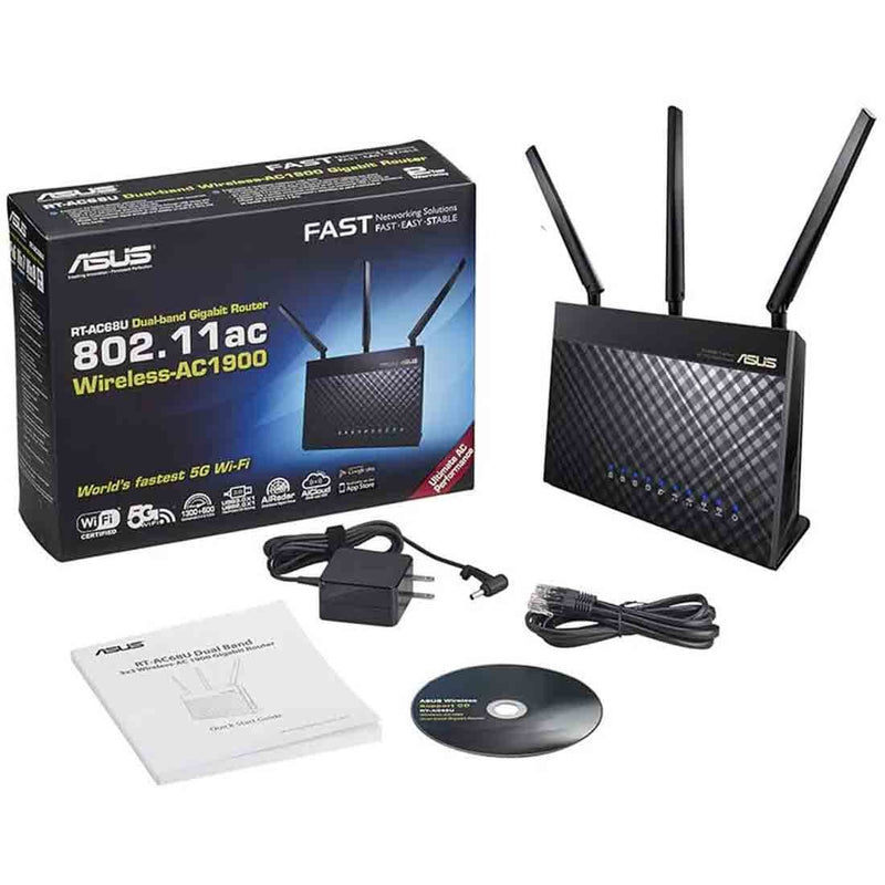 ASUS RT - AC68U AC1900 Dual Band Gigabit WiFi Router with MU - MIMO AiMesh AiProtection and Parental Control - SWIFT PERIPHERALSRT-AC68U