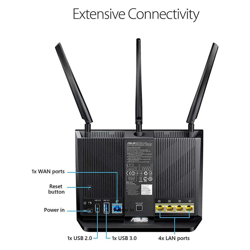 ASUS RT - AC68U (Pack of 2) AC1900 Dual Band Gigabit WiFi Router with AiMesh and AiProtection support - SWIFT PERIPHERALSRT-AC68U-2PK