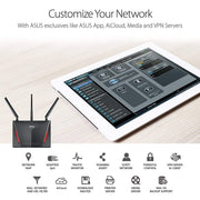 ASUS RT - AC86U (Pack of 2) AC2900 Dual Band Gigabit WiFi Router with AiMesh and AiProtection Support - SWIFT PERIPHERALSASUS-RT-AC86U-AC2900-Aimesh