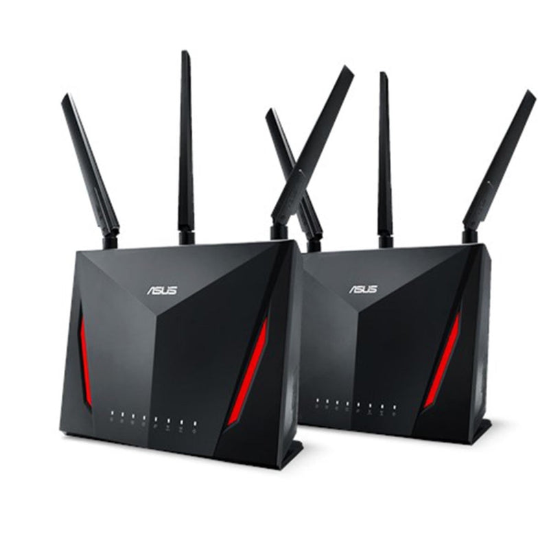 ASUS RT - AC86U (Pack of 2) AC2900 Dual Band Gigabit WiFi Router with AiMesh and AiProtection Support - SWIFT PERIPHERALSASUS-RT-AC86U-AC2900-Aimesh