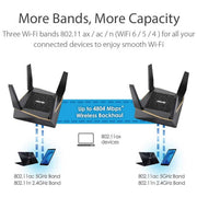 ASUS RT - AX92U AX6100 Tri - Band WiFi 6 (802.11ax) Gaming Router with Gear Accelerator, AiProtection and AiMesh - SWIFT PERIPHERALSASUS-RT-AX92U-AX6100
