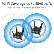 ASUS RT - AX92U AX6100 Tri - Band WiFi 6 (802.11ax) Gaming Router with Gear Accelerator, AiProtection and AiMesh - SWIFT PERIPHERALSASUS-RT-AX92U-AX6100