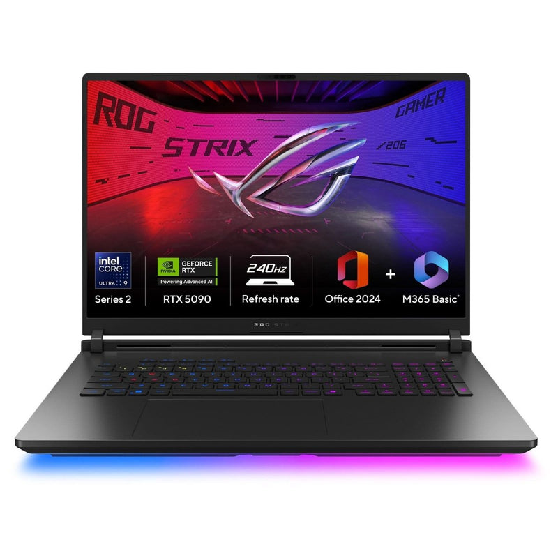 ASUS SCAR 18 INTEL ARL HX CORE ULTRA 9/RTX5090 24GB/DDR5 32GB + 32GB/2TB PCIE G4 (PERFORMANCE)/18.0 WQXGA ANTI - GLARE NON - TOUCH,1200NITS(HDR)(2000 ZONE),IPS,ACR - NB(SA)/BACKLIT CHICLET KEYBOARD PER - KEY RGB WITH COPILOT KEY/90WHRS, 4S1P, 4 - CELL LI - ION/BLACK - SWIFT PERIPHERALS90NR0LF1-M00910
