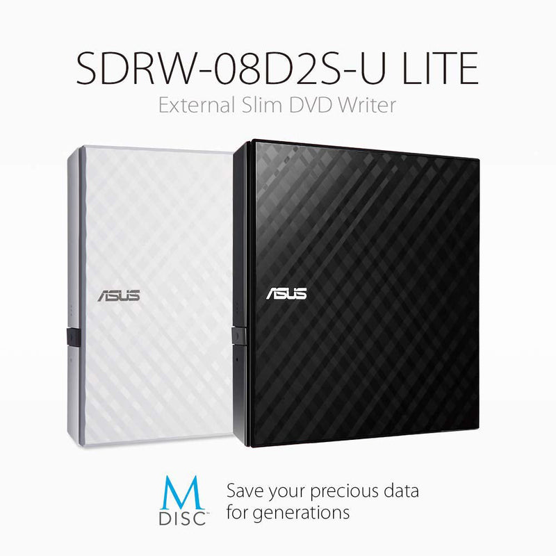 ASUS SDRW - 08D2S - U Lite Portable 8X DVD burner with M - DISC support - SWIFT PERIPHERALSSDRW-08D2S-U-Lite