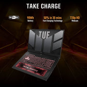 ASUS TUF GAMING A15, 15.6 INCH FHD 144HZ 250NITS, AMD RYZEN 9 8945H PROCESSOR, GAMING LAPTOP (16GB RAM/1TB SSD/NVIDIA GEFORCE RTX 4060/WINDOWS 11/OFFICE HOME/MECHA GRAY/2.2 KG), FA507UV - LP137WS - SWIFT PERIPHERALS90NR0I25-M00840