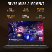 ASUS TUF GAMING A15, 15.6 INCH FHD 144HZ 250NITS, AMD RYZEN 9 8945H PROCESSOR, GAMING LAPTOP (16GB RAM/1TB SSD/NVIDIA GEFORCE RTX 4060/WINDOWS 11/OFFICE HOME/MECHA GRAY/2.2 KG), FA507UV - LP137WS - SWIFT PERIPHERALS90NR0I25-M00840