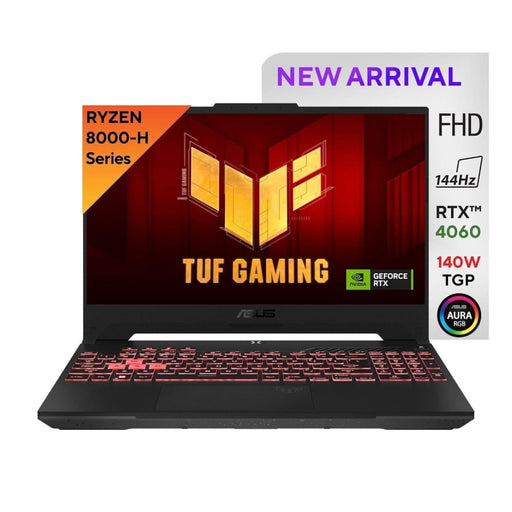 ASUS TUF GAMING A15, 15.6 INCH FHD 144HZ 250NITS, AMD RYZEN 9 8945H PROCESSOR, GAMING LAPTOP (16GB RAM/1TB SSD/NVIDIA GEFORCE RTX 4060/WINDOWS 11/OFFICE HOME/MECHA GRAY/2.2 KG), FA507UV - LP137WS - SWIFT PERIPHERALS90NR0I25-M00840