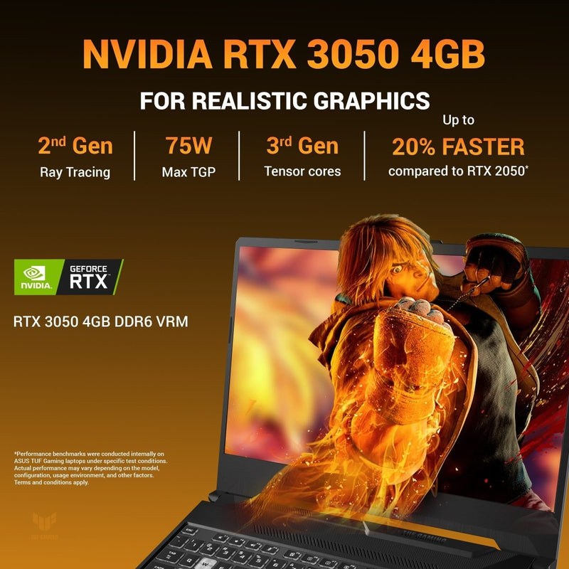 ASUS TUF GAMING A15 FA506NCG - HN200WS [R7 - 7445HS/16GB/512GB SSD/WIN11 HOME+MS24/15.6"/4GB - RTX3050 GRAPHICS/1 YEAR(S)/BLACK] - SWIFT PERIPHERALS1095104