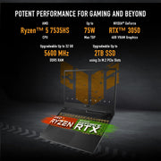 ASUS TUF GAMING A15, GAMING LAPTOP, AMD RYZEN 5 7535HS, RTX 3050 GPU (16GB/512GB/39.62 CMS (15.6) FHD/WINDOWS 11 HOME) FA566NC - HN083WS - SWIFT PERIPHERALS1090022