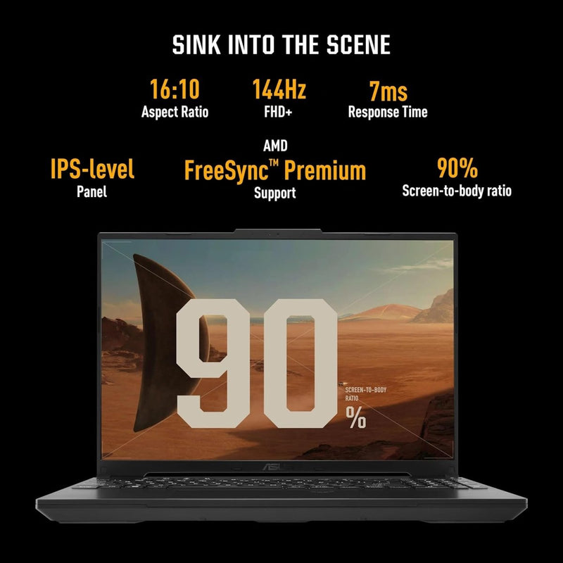 ASUS TUF GAMING A16 ADVANTAGE EDITION, GAMING LAPTOP, AMD RYZEN 7 7435HS, RADEON RX 7600S GPU (16GB/512GB/40.64 CMS (16) FHD+/WINDOWS 11 HOME) FA617NSR - RL083W - SWIFT PERIPHERALSFA617NSR-RL083W