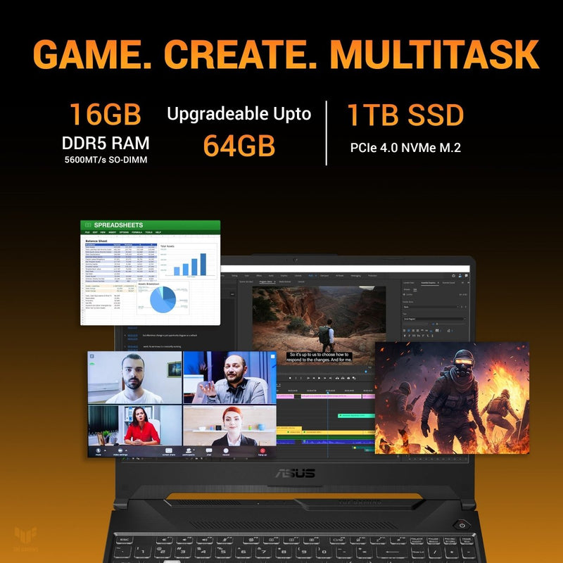 ASUS TUF GAMING A16 FA607NUG - RL189WS [R7 - 7554HS/16GB/1TB SSD/WIN11 HOME+MSO/16.0"/6GB - RTX4050 GRAPHICS/1 YEAR(S)/GREY] - SWIFT PERIPHERALS1095479