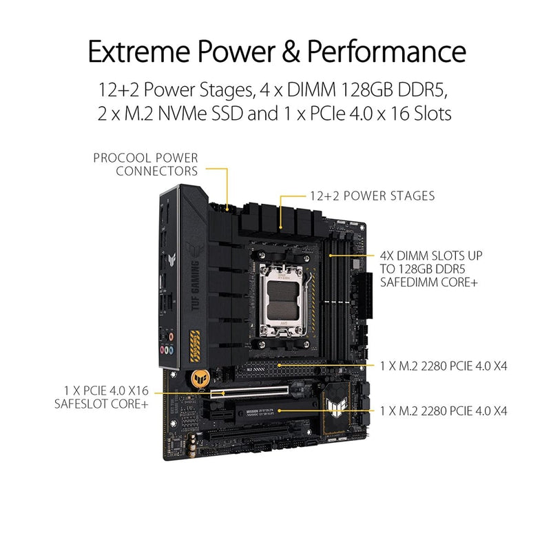 ASUS TUF GAMING B650M - Plus AMD B650 AM5 Micro - ATX Motherboard - SWIFT PERIPHERALS90MB1BG0-M0EAY0