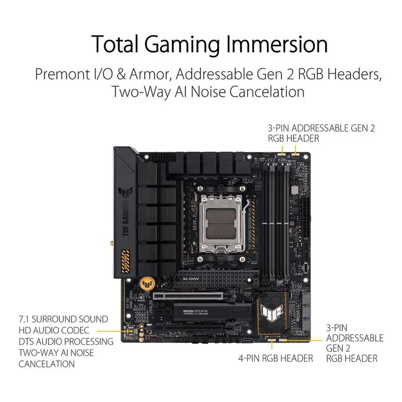 ASUS TUF GAMING B650M - Plus WIFI AMD AM5 Micro - ATX DDR5 Gaming Motherboard - SWIFT PERIPHERALS90MB1BF0-M0EAY0
