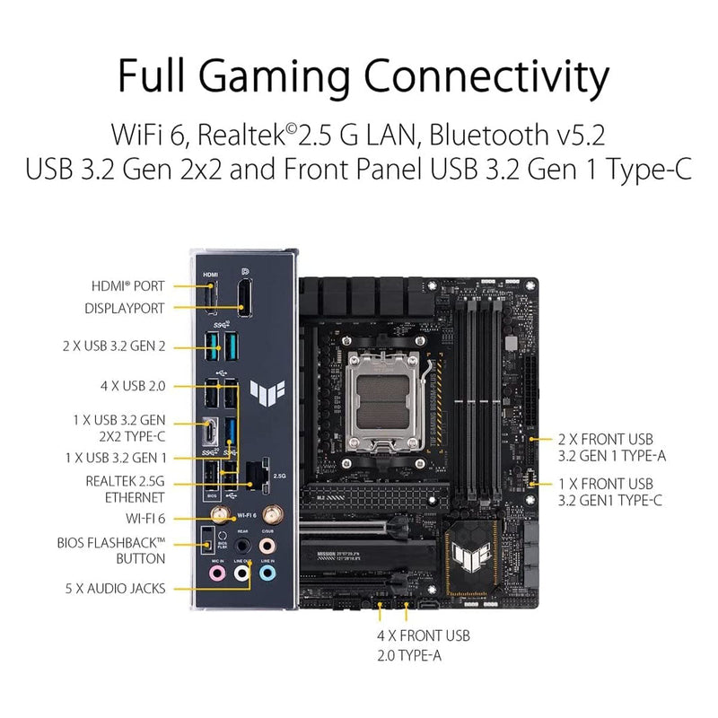ASUS TUF GAMING B650M - Plus WIFI AMD AM5 Micro - ATX DDR5 Gaming Motherboard - SWIFT PERIPHERALS90MB1BF0-M0EAY0