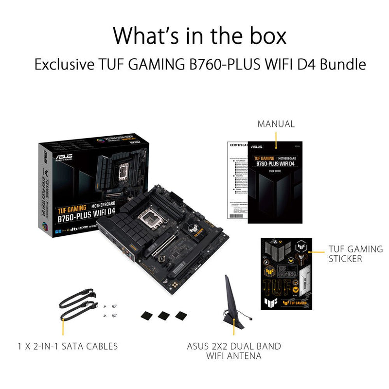 ASUS TUF GAMING B760 - PLUS WIFI D4 Intel B760 LGA 1700 ATX Gaming Motherboard - SWIFT PERIPHERALS90MB1DF0-M0IAY0
