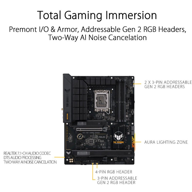 ASUS TUF GAMING B760 - PLUS WIFI D4 Intel B760 LGA 1700 ATX Gaming Motherboard - SWIFT PERIPHERALS90MB1DF0-M0IAY0