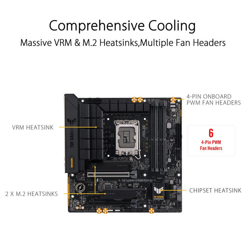 ASUS TUF GAMING B760M - PLUS D4 Intel B760 LGA 1700 Micro - ATX Gaming Motherboard - SWIFT PERIPHERALS90MB1DI0-M0IAY0