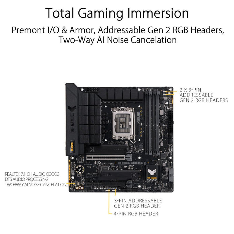ASUS TUF GAMING B760M - PLUS D4 Intel B760 LGA 1700 Micro - ATX Gaming Motherboard - SWIFT PERIPHERALS90MB1DI0-M0IAY0