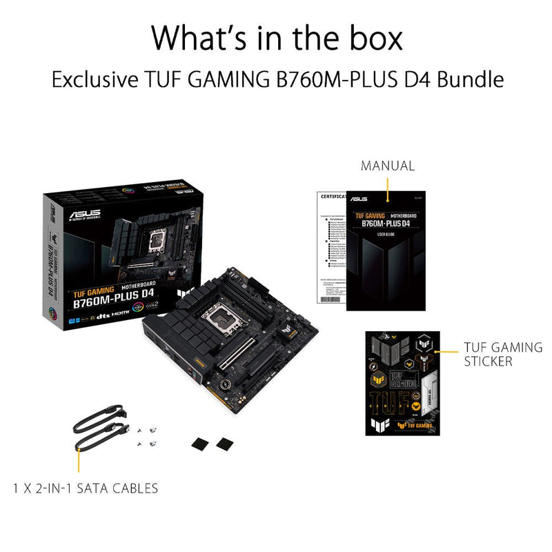 ASUS TUF GAMING B760M - PLUS D4 Intel B760 LGA 1700 Micro - ATX Gaming Motherboard - SWIFT PERIPHERALS90MB1DI0-M0IAY0