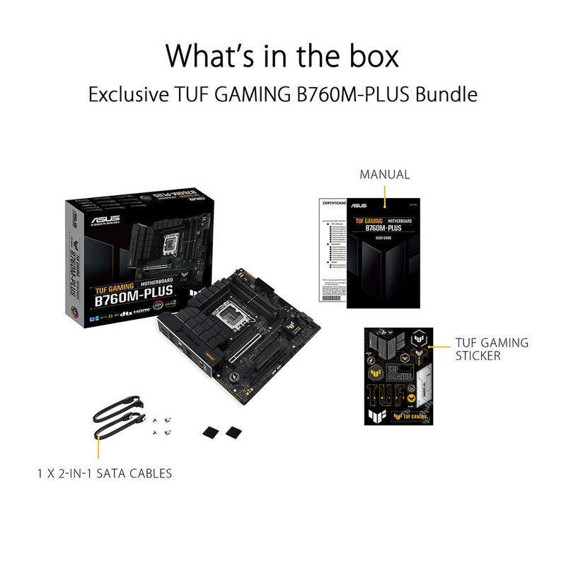 ASUS TUF GAMING B760M - PLUS Intel B760 LGA 1700 Micro - ATX DDR5 Motherboard - SWIFT PERIPHERALS90MB1ES0-M0IAY0