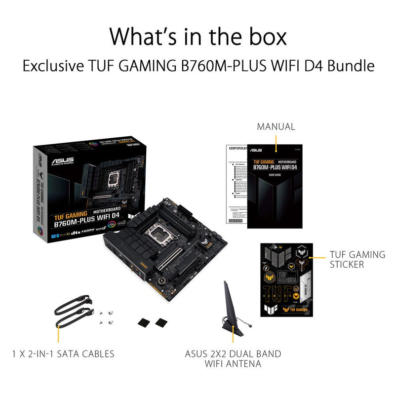ASUS TUF GAMING B760M - PLUS WIFI II D4 LGA 1700 Micro - ATX Gaming Motherboard - SWIFT PERIPHERALS90MB1DG0-M0IAY0