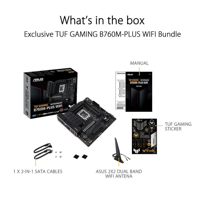 ASUS TUF GAMING B760M - PLUS WIFI II DDR5 Intel B760 LGA 1700 Micro - ATX Motherboard - SWIFT PERIPHERALS90MB1ET0-M0IAY0
