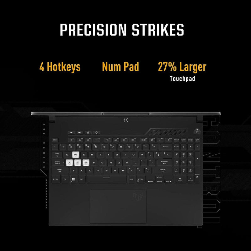 ASUS TUF GAMING DASH F15 FX517ZM - HF043WS [CI7 - 12650H 12TH GEN/16GB/1TB SSD/WIN11 HOME+MSO/15.6 INCH/6GB RTX 3060 GRAPHICS/1 YEAR(S)/BLACK] - SWIFT PERIPHERALS1085143