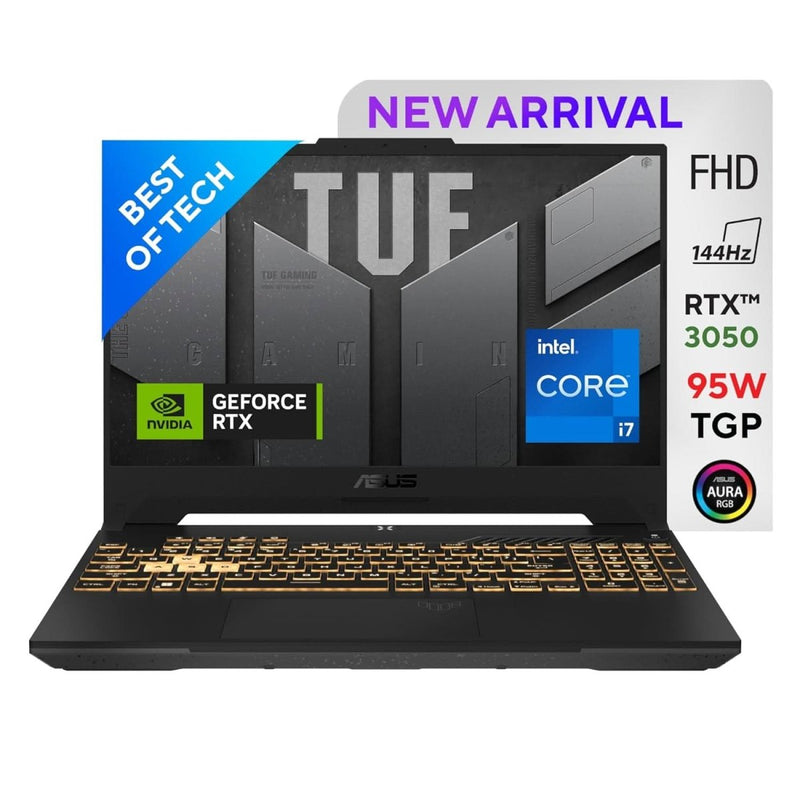 ASUS TUF GAMING F15 12TH GEN, INTEL CORE I7 - 12700H GAMING LAPTOP(NVIDIA RTX 3050 - 4GB/95W TGP/16GB RAM/512GB SSD/FHD/15.6 INCH/144HZ/RGB KB/90WHR/WINDOWS 11//JAEGER GRAY/2.20 KG) FX577ZC - HN193W - SWIFT PERIPHERALS90NR0GW2-M00UK0