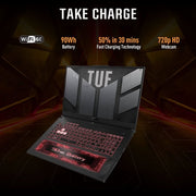 ASUS TUF GAMING F15 FX507ZV - LP094W [CI7 - 12700H 12TH GEN/16GB DDR5/512GB SSD/WIN11 HOME/15.6 INCH/8GB RTX 4060 GRAPHICS /1 YEAR(S)/GREY] - SWIFT PERIPHERALS1085780