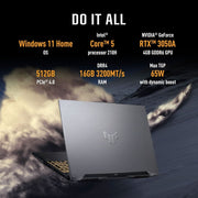 ASUS TUF GAMING F16 FX607VB - RL087WS [CORE5 - 210H/16GB/512GB SSD/WIN11 HOME+MSO/16.0"/4GB - RTX3050A GRAPHICS/1 YEAR(S)/GREY] - SWIFT PERIPHERALS1093387