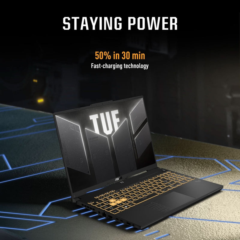 ASUS TUF GAMING F16, GAMING LAPTOP, INTEL CORE 5 210H, RTX 3050A GPU (16GB/512GB/40.64 CMS (16) FHD+/WINDOWS 11 HOME) FX607VB - RL076WS - SWIFT PERIPHERALS90NR0NF6-M004X0