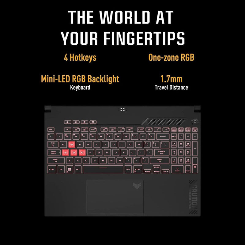 ASUS TUF GAMING FX507VU - LP091WS [CI7 - 13700H 13TH GEN/16GB/1TB SSD/WIN11 HOME/15.6'/6GB RTX 4050 GRAPHICS /1 YEAR(S)/GREY] - SWIFT PERIPHERALS1085809