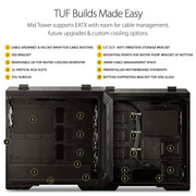 ASUS TUF GAMING GT501 MID - TOWER E - ATX CABINET BLACK - SWIFT PERIPHERALS106279