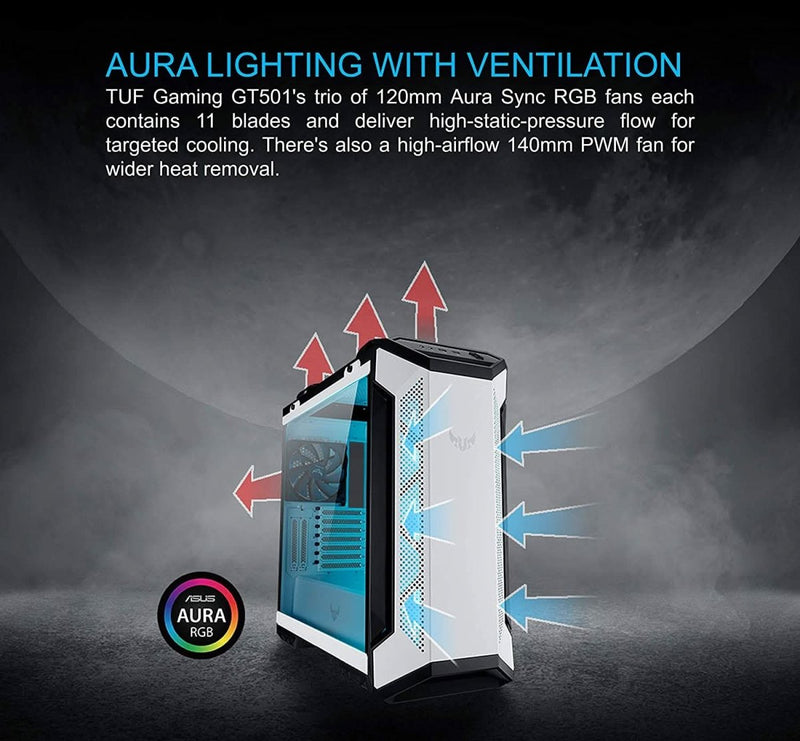ASUS TUF GAMING GT501 MID - TOWER E - ATX CABINET WHITE - SWIFT PERIPHERALS105787