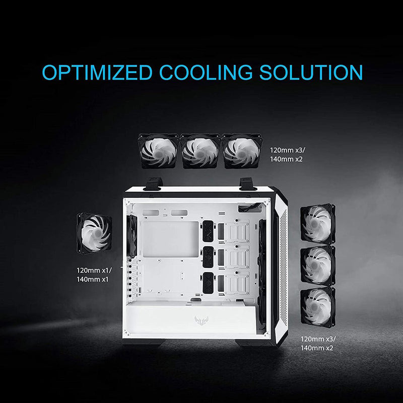 ASUS TUF Gaming GT501 White Edition E - ATX Mid Tower Cabinet with Three RGB 120mm Fans - SWIFT PERIPHERALSTUF-GT501-WHITE