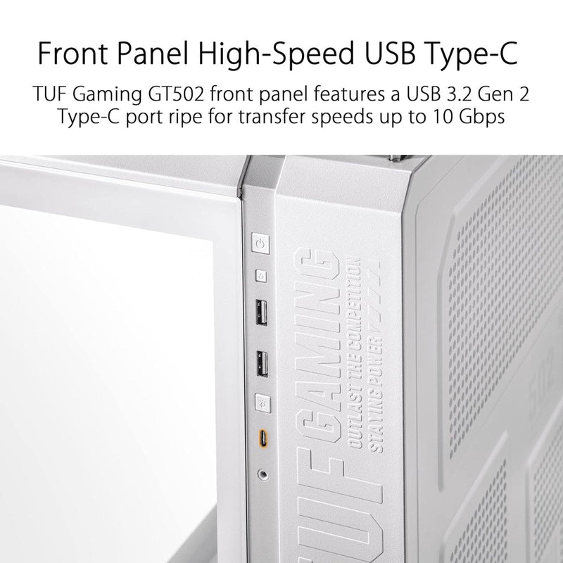 ASUS TUF Gaming GT502 Gaming Case ATX Mid Tower (Dual Chamber Design, Tool - Free Side Panels, USB 3.2 Gen 2 Type - C Front Panel, 4 ARGB Case Fans) - SWIFT PERIPHERALSGT502-Black