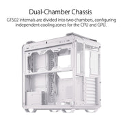 ASUS TUF Gaming GT502 Gaming Case ATX Mid Tower (Dual Chamber Design, Tool - Free Side Panels, USB 3.2 Gen 2 Type - C Front Panel, 4 ARGB Case Fans) - SWIFT PERIPHERALSGT502-Black